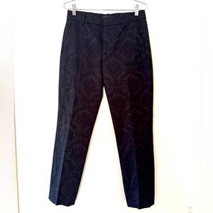 Zara Woman Textured Jacquard Black Ankle Pants Size S 29” Waist